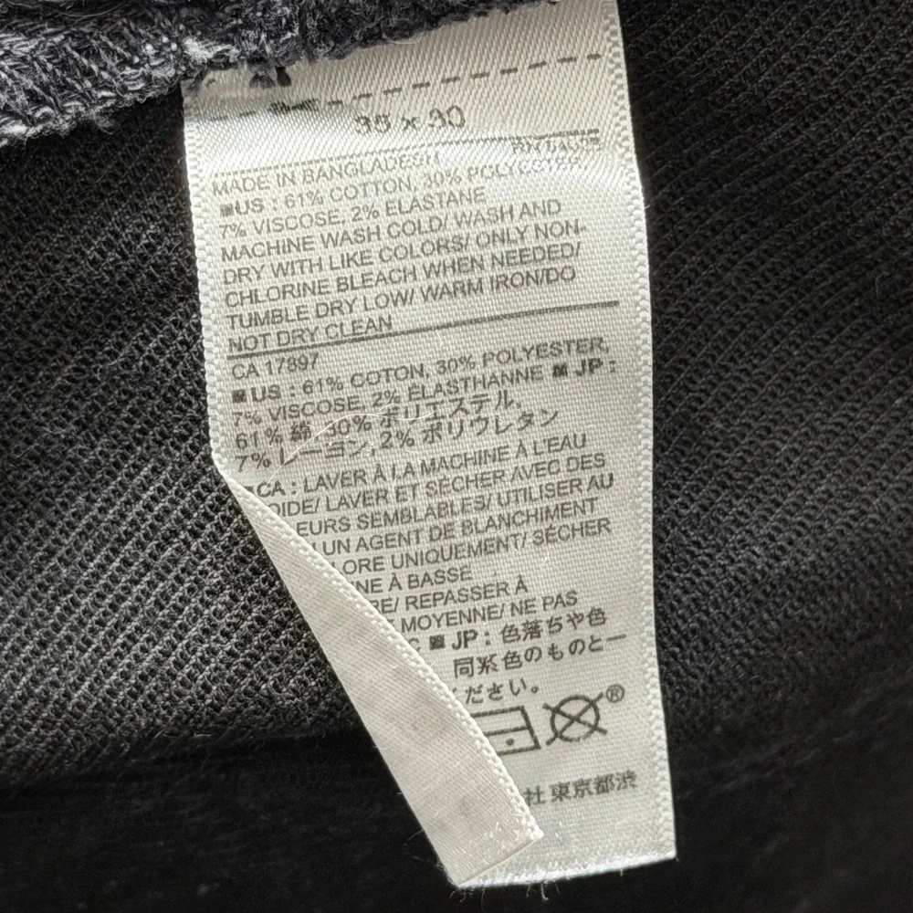 Banana Republic Premium Performance Black‎ Jeans 35x30 Stretch Slim Fit